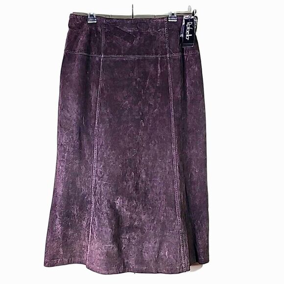 Rafaella Suede Maxi Skirt Brown Fully Lined Side Zip Size 14 NWT - Picture 1 of 6